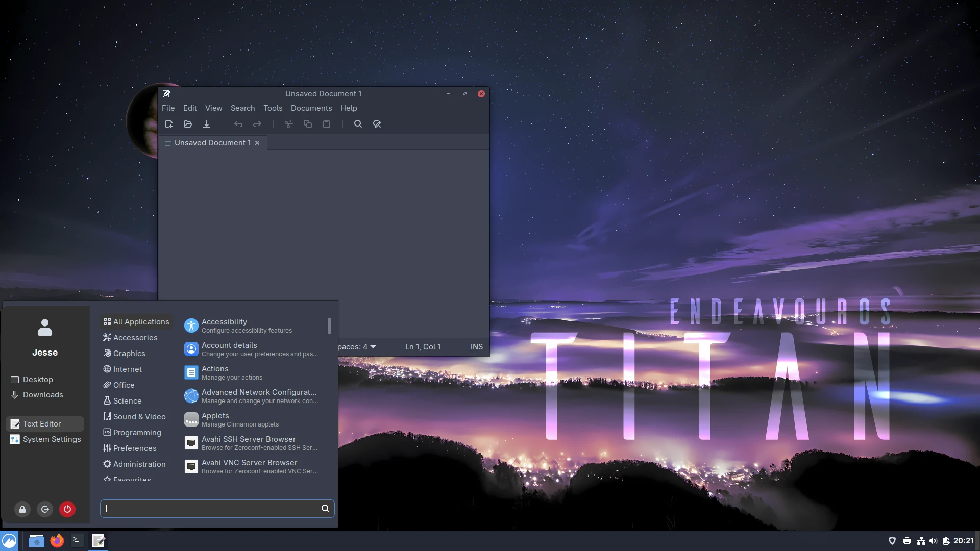 Capture de EndeavourOS