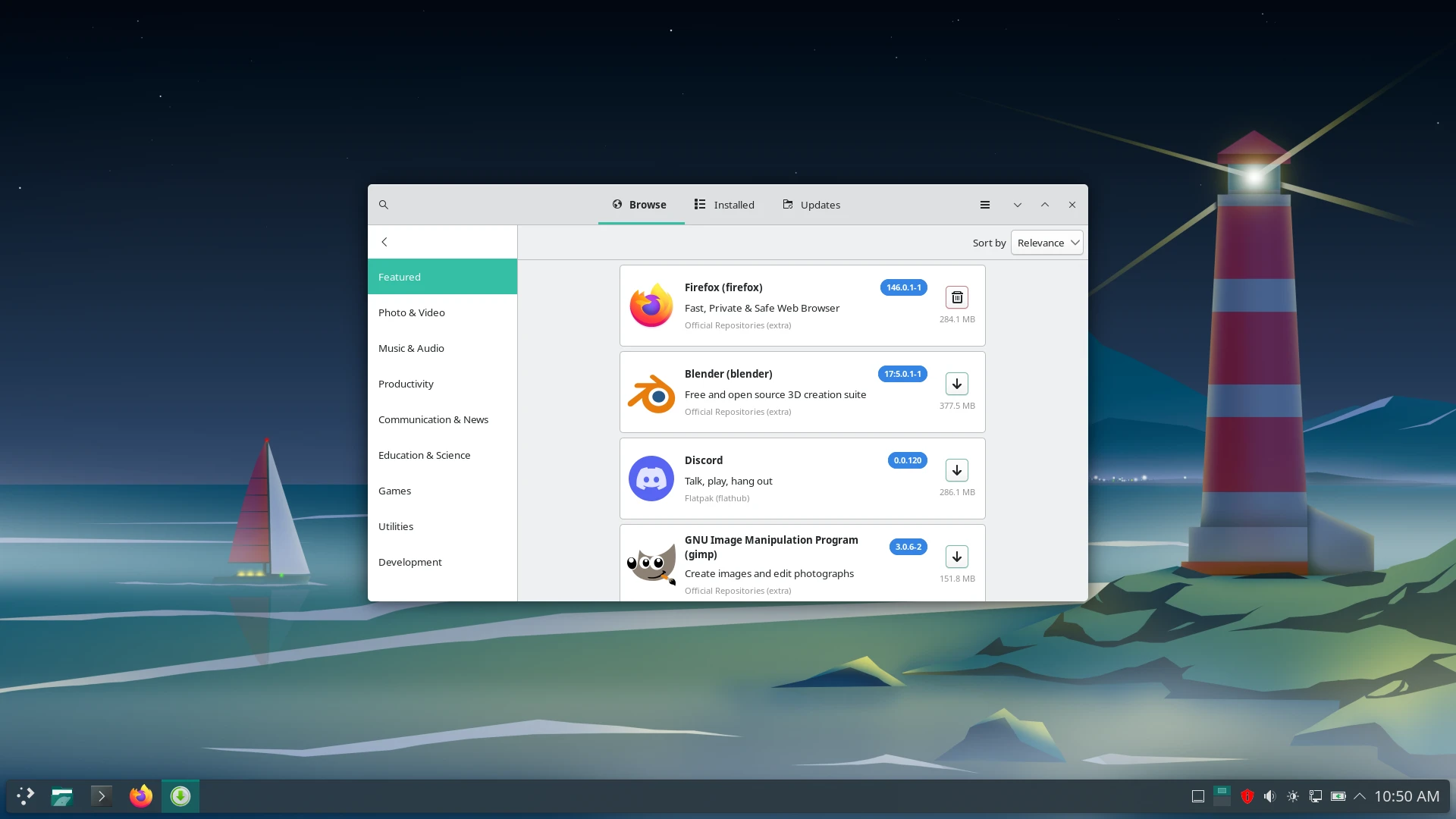 Capture de Manjaro Linux